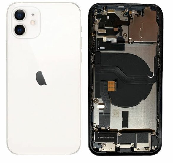 Complete achterkant behuizing met smallparts voor iPhone 12 Wit