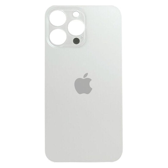 Glazen achterkant iPhone 14 Pro zilver/wit
