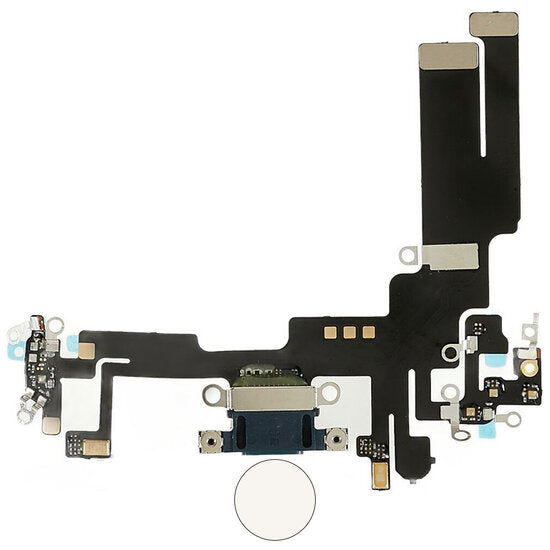 Dock connector oplaadpoort voor iPhone 14 sterrenlicht/wit