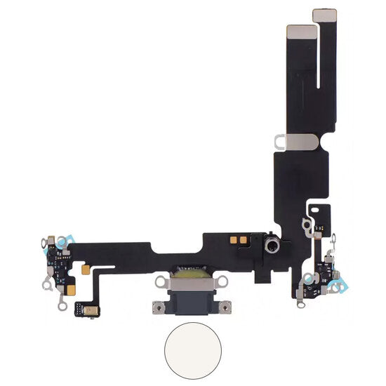 Dock connector oplaadpoort voor iPhone 14 Plus sterrenlicht/wit