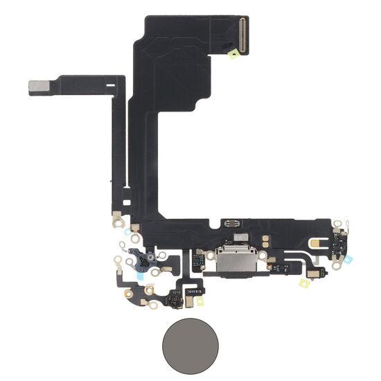 Dock connector oplaadpoort voor iPhone 15 Pro Naturel Titanium
