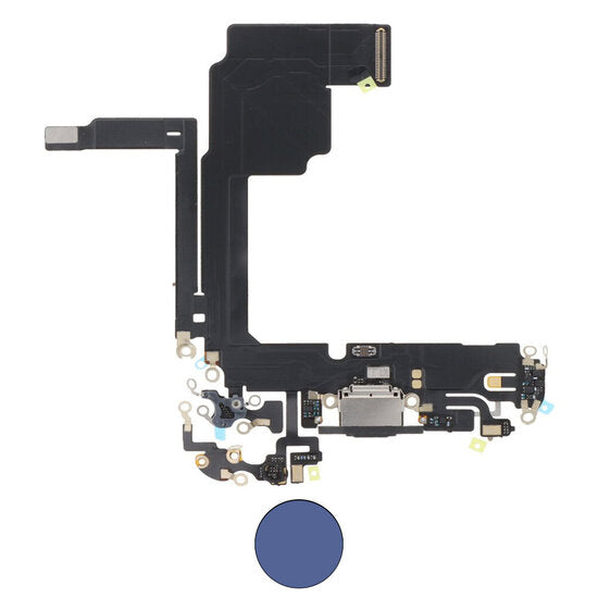 Dock connector oplaadpoort voor iPhone 15 Pro blauw titanium