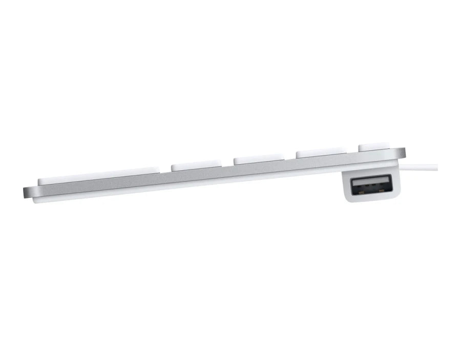 Apple bedraad toetsenbord A1243 QWERTZ DE zijaanzicht met USB-poorten