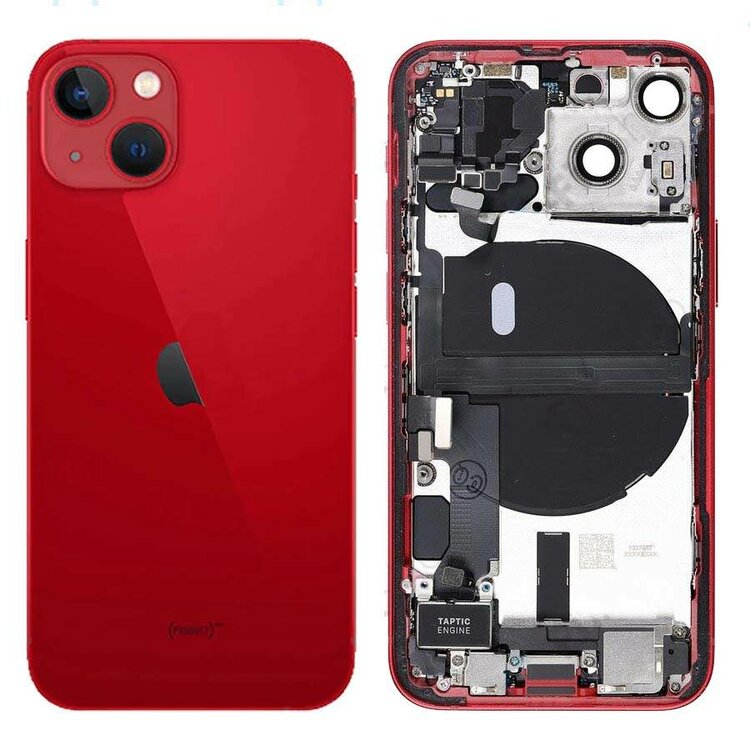 Complete achterkant met smallparts voor Apple iPhone 13 Mini Rood