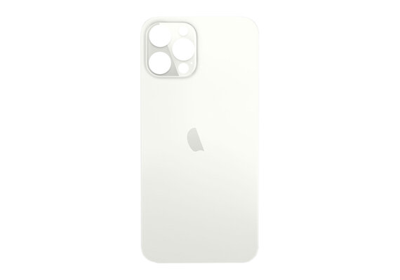 B2B only: Glazen achterkant / back cover glas voor iPhone 12 Pro Max zilver-wit