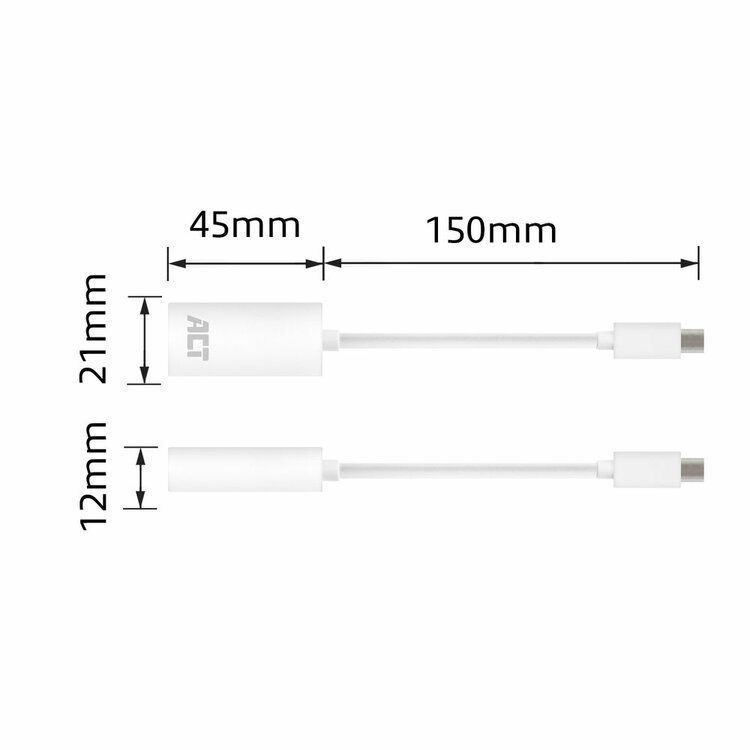 ACT 0,15 meter Mini DisplayPort male naar HDMI-A female adapter