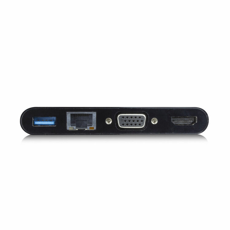 ACT USB-C docking station 4K, voor 1 HDMI of VGA monitor, ethernet, USB hub