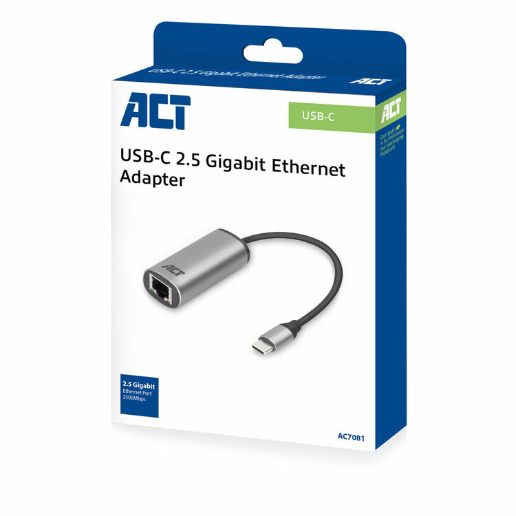 ACT USB-C naar 2.5 Gigabit ethernet adapter