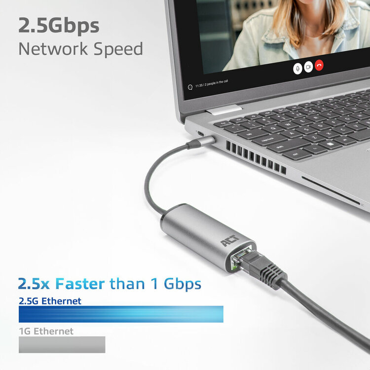 ACT USB-C naar 2.5 Gigabit ethernet adapter