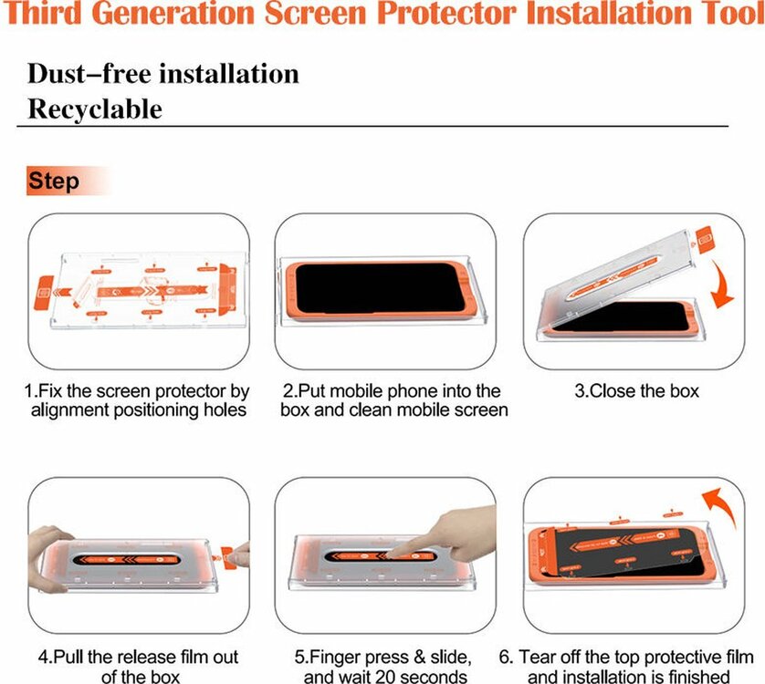 Installatiekit (excl. screen protector) t.b.v. de stofvrije 9H screen protectors voor iPhone 13 | 13 Pro | 14 | 14 Pro