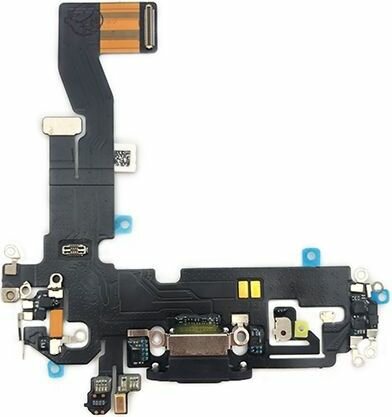 Dock Connector oplaad poort voor iPhone 12 en 12 Pro zwart / grafiet