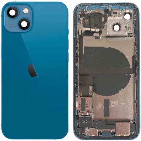 Complete achterkant behuizing met small parts voor iPhone 13 blauw