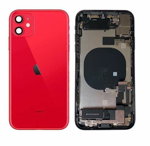 Complete achterkant behuizing met small parts voor iPhone 11 Rood