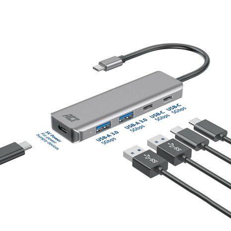 ACT USB-C hub 3.0, 2x USB-A, 2x USB-C