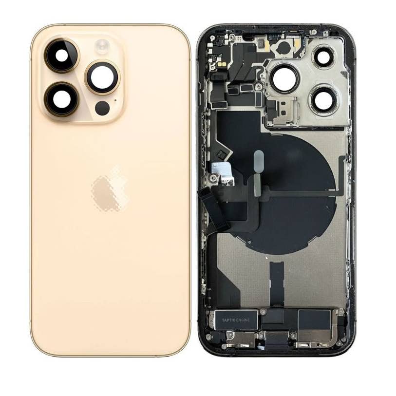 Complete achterkant met small parts voor Apple iPhone 14 Pro Goud 