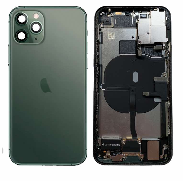 Complete achterkant met smallparts voor iPhone 11 Pro Middernacht Groen