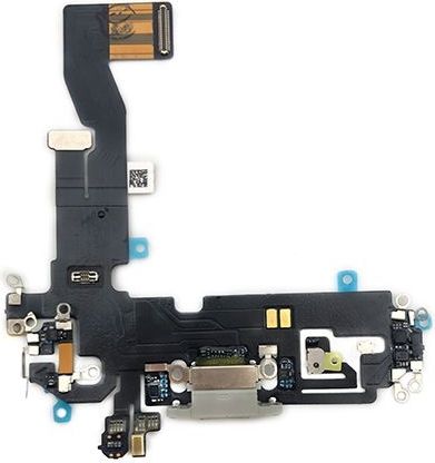 Dock connector oplaad poort voor iPhone 12 en 12 Pro Zilver / wit