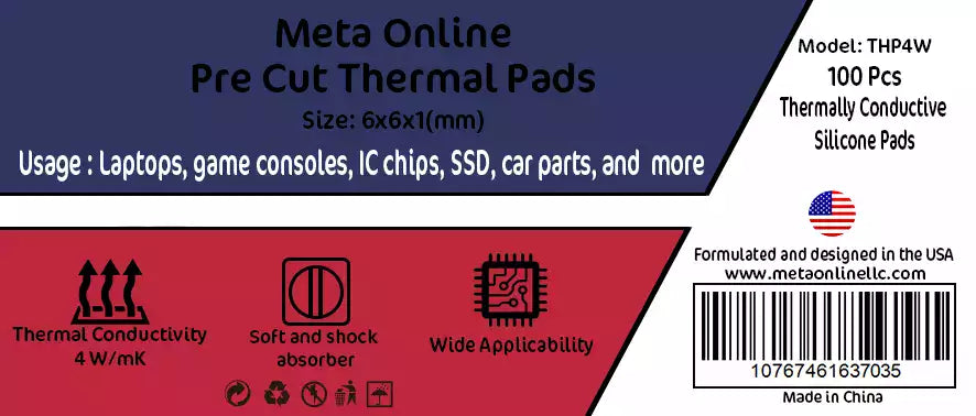 PolarTronix thermal pads 6 x 6 x 1 mm