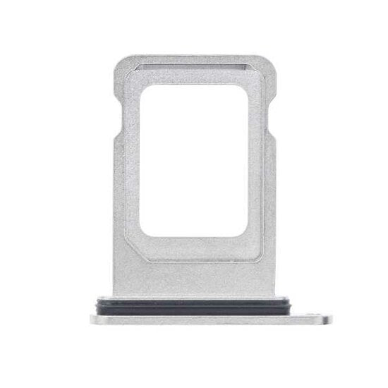 Simkaarthouder voor iPhone 14 Pro en 14 Pro Max zilver/wit