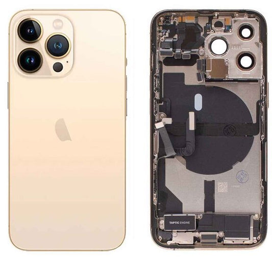 Pulled achterkant behuizing met small parts voor iPhone 13 Pro Goud | A-Grade