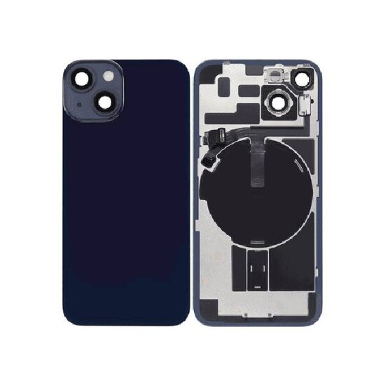 Complete achterkant met wireless charging voor iPhone 14 middernacht zwart