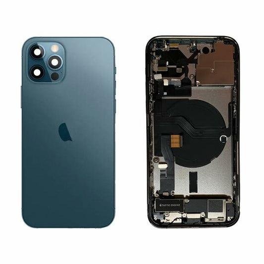 Complete achterkant behuizing met smallparts voor iPhone 12 Pro Oceaan Blauw