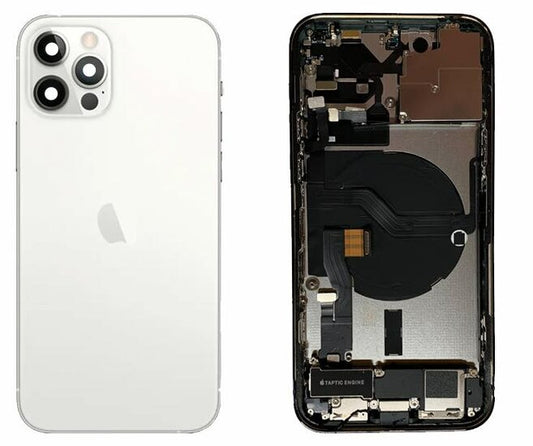 Complete achterkant behuizing met smallparts voor iPhone 12 Pro Zilver wit