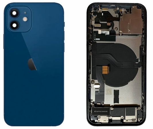 Complete achterkant behuizing met smallparts voor iPhone 12 Blauw
