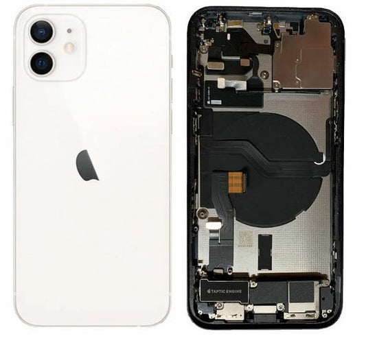 Complete achterkant behuizing met smallparts voor iPhone 12 Wit