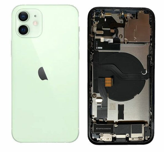 Complete achterkant behuizing met smallparts voor iPhone 12 Groen