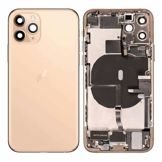 Complete achterkant met smallparts voor iPhone 11 Pro Max goud
