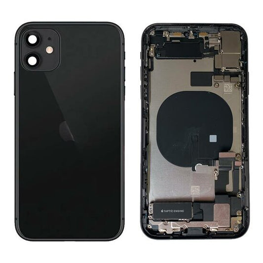 Complete achterkant met smallparts voor iPhone 11 Zwart