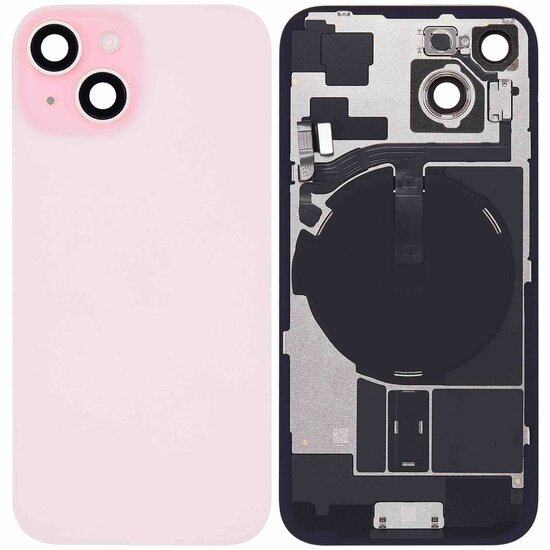 Originele achterkant met wireless charging voor iPhone 15 roze (B-grade)