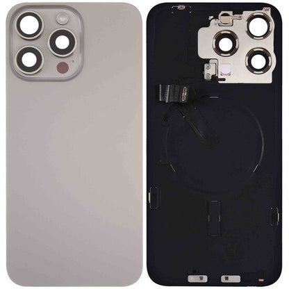 Originele pulled achterkant met wireless charging voor iPhone 15 Pro Max natural titanium
