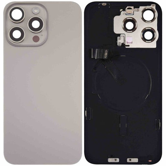 Originele Pulled achterkant met wireless charging voor iPhone 15 Pro Max Natural Titanium
