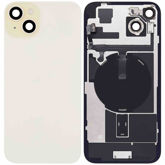OEM achterkant met wireless charging voor iPhone 15 Plus geel