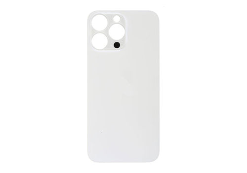 Glazen achterkant iPhone 14 Pro Max zilver/wit