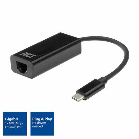 ACT USB-C naar Gigabit ethernet adapter