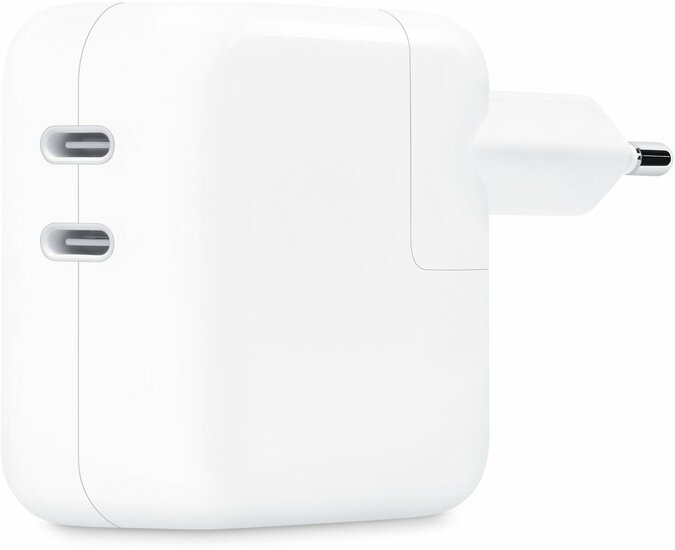 Apple 35W USB-C oplader met twee USB‑C poorten voor iPhone | iPad | Watch | AirPods |MacBook Air
