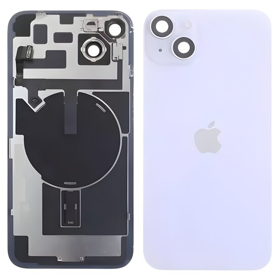Complete achterkant met smallparts en wireless charging voor iPhone 14 Plus paars