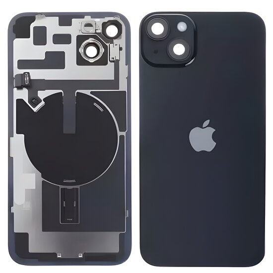 Complete achterkant met smallparts en wireless charging voor iPhone 14 Plus zwart