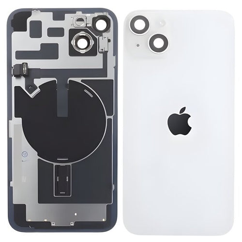 Complete achterkant met smallparts en wireless charging voor iPhone 14 Plus sterrenlicht/wit