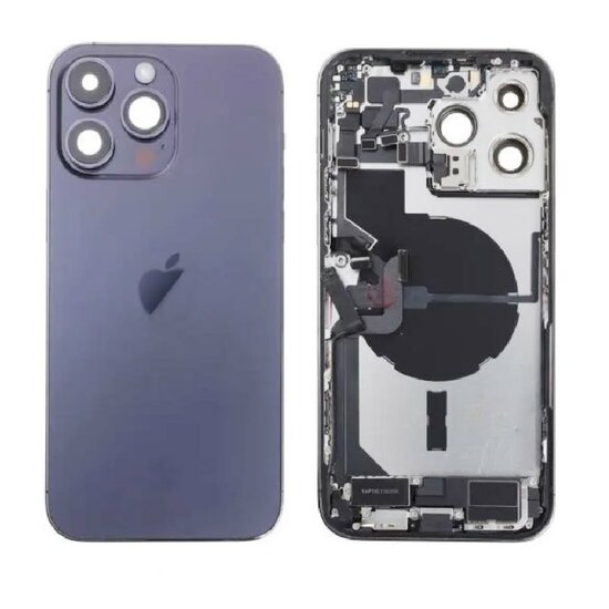 Pulled achterkant behuizing compleet met small parts voor iPhone 14 Pro Max (Diep) Paars | B-Grade