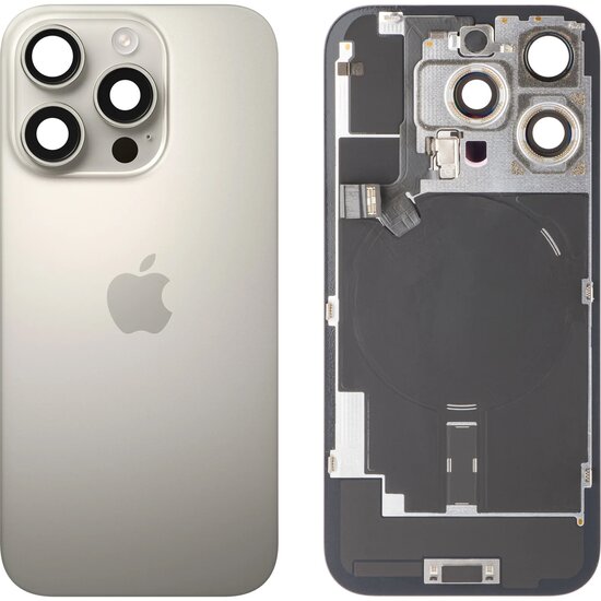 Originele Pulled achterkant met wireless charging voor iPhone 16 Pro Natural Titanium