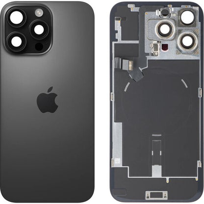 Originele Pulled achterkant met wireless charging voor iPhone 16 Pro Max Zwart Titanium