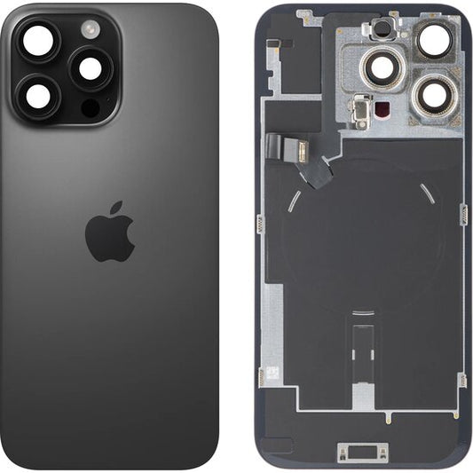 Originele Pulled achterkant met wireless charging voor iPhone 16 Pro Max Zwart Titanium