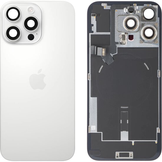 Originele Pulled achterkant met wireless charging voor iPhone 16 Pro Max Wit Titanium