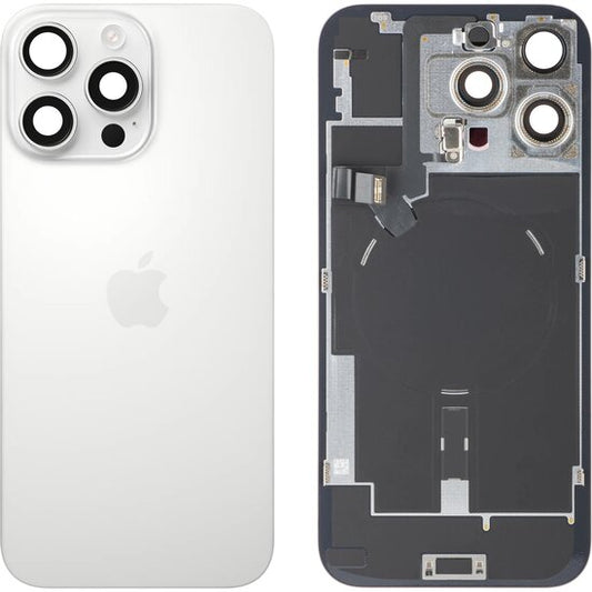Originele Pulled achterkant met wireless charging voor iPhone 16 Pro Max Wit Titanium