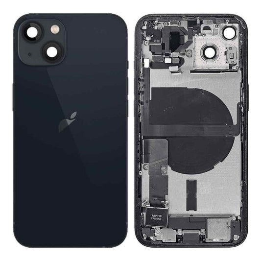 Pulled achterkant behuizing met small parts voor iPhone 13 Middernacht Zwart | B-Grade