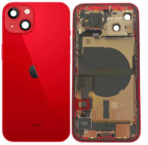Pulled achterkant behuizing met small parts voor iPhone 13 Rood | B-Grade